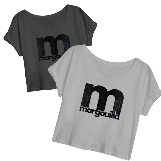 Crop_top_Femme_100_coton_bio_margouilla black logo noir et gris