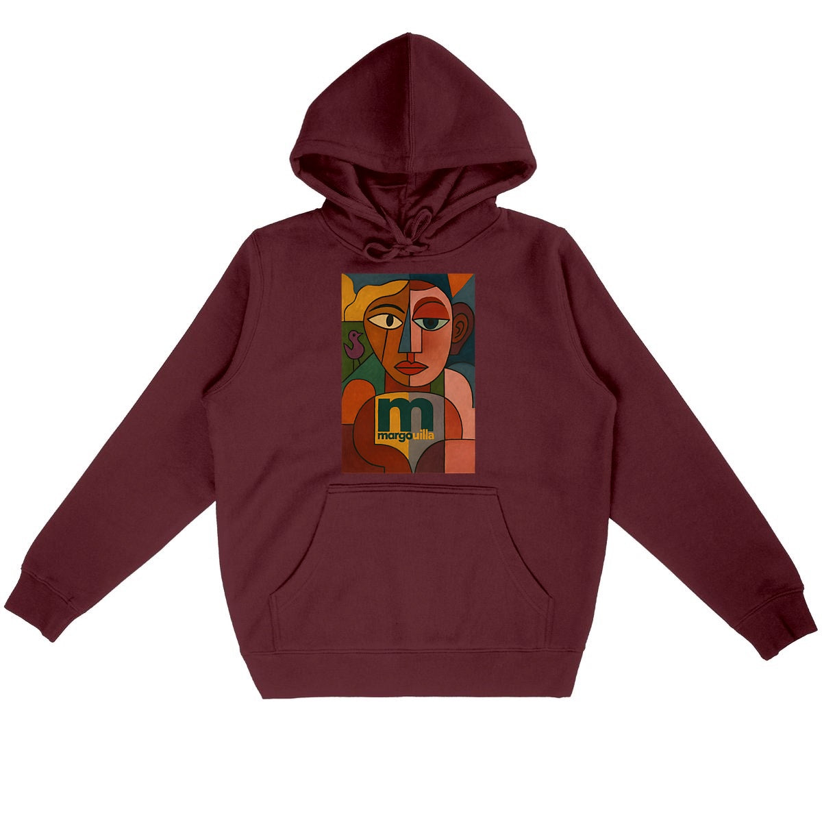 Sweat à capuche margouilla Léger "empathie" - face_bordeaux