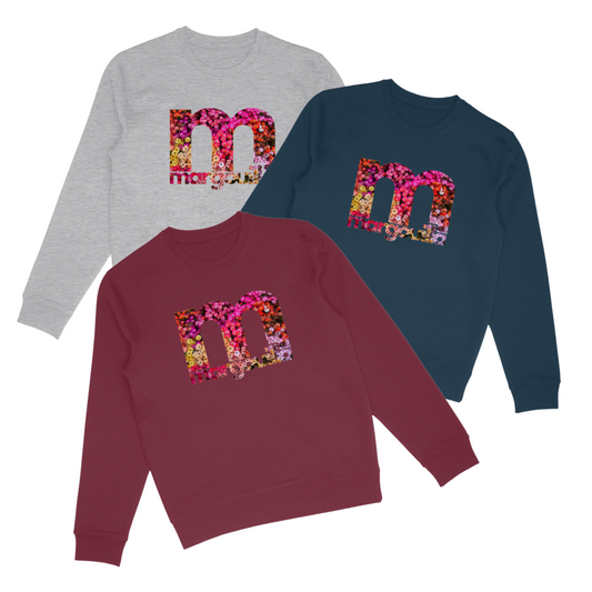 Sweat_margouilla_leger_ecologique_floral gris marine bordeaux