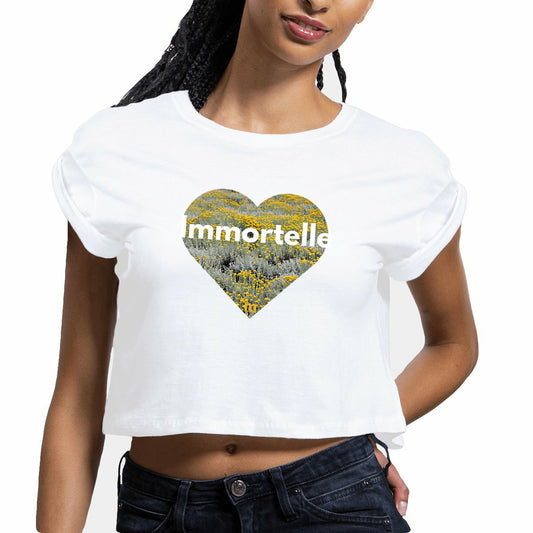 crop top femme bio margouilla immortelle coeur fleur blanc