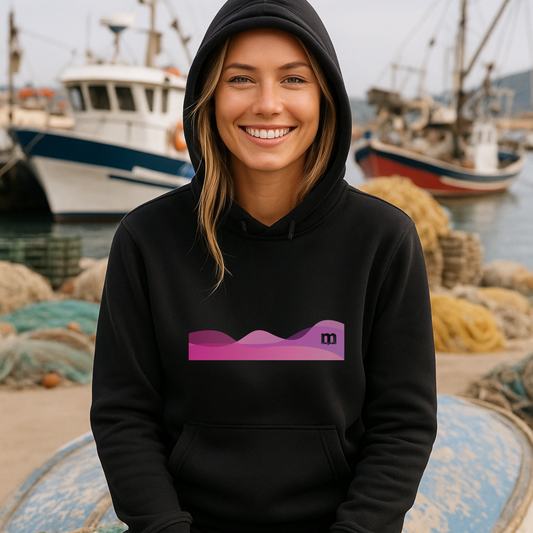 Sweat à capuche Léger femme "vagues d'hiver"