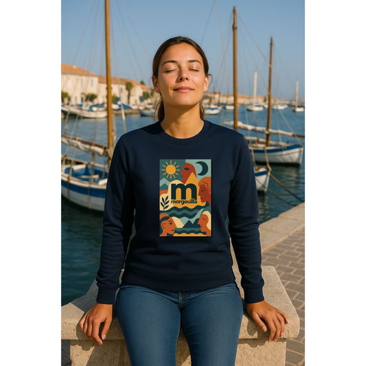 Sweat-shirt Léger femme margouilla "Mediterrà – Visages & Vagues"