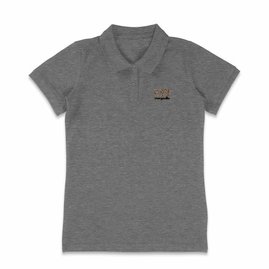 Polo femme 100% coton bio léopard
