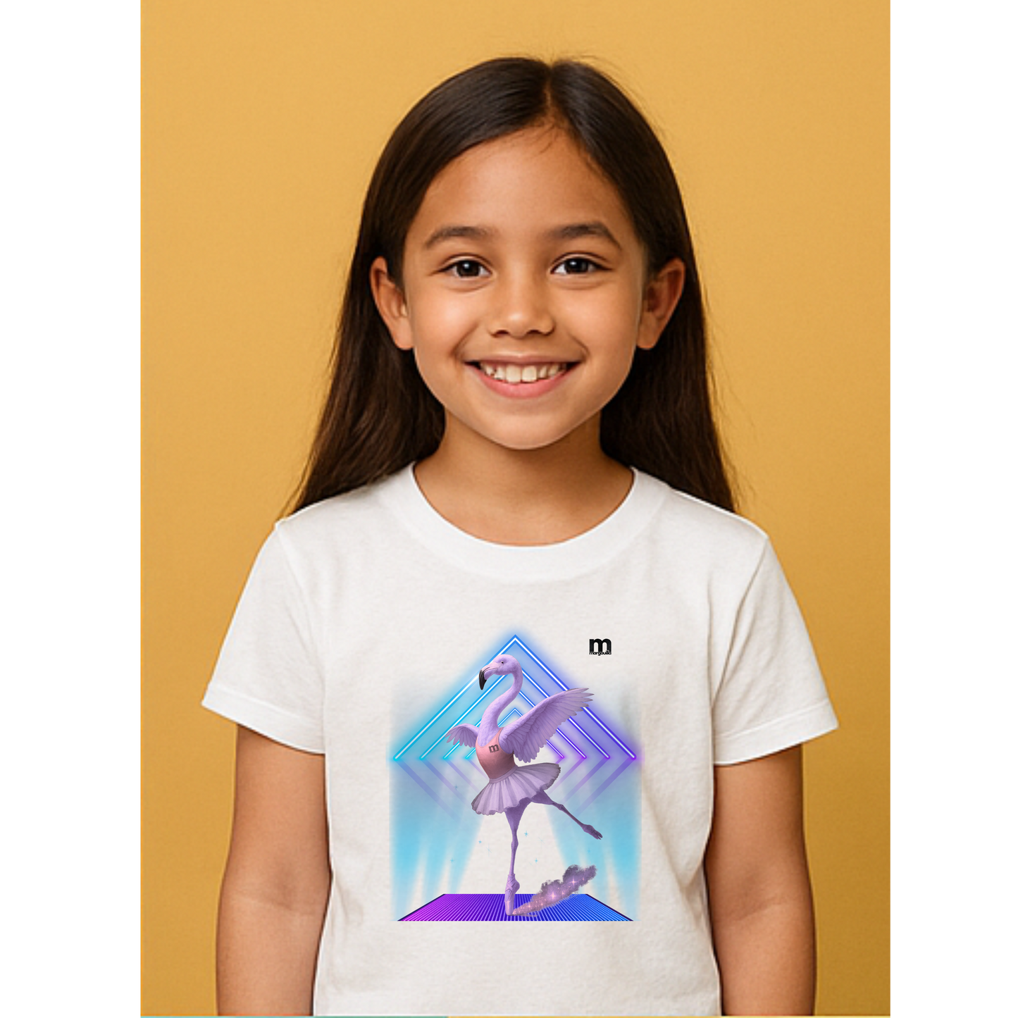 t-shirt margouilla enfant "flamant rose danseuse étoile"