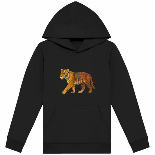 sweat léger enfant à capuche margouilla "tigre" - face_noir