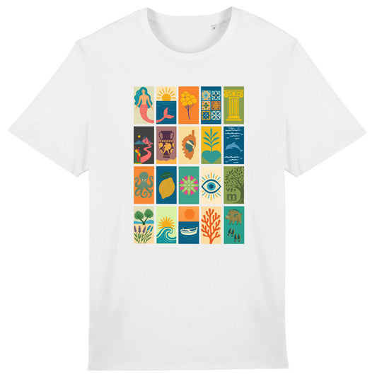 t-shirt leger homme margouilla bio méditerranée mosaique corse dauphin sirene mer soleil