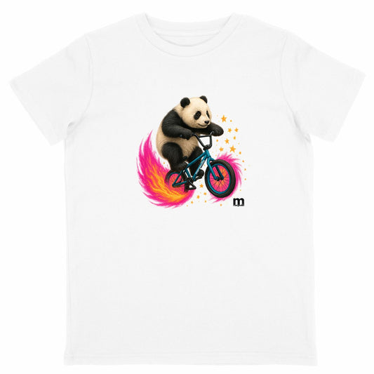 t-shirt margouilla enfant Panda BMX - face_blanc