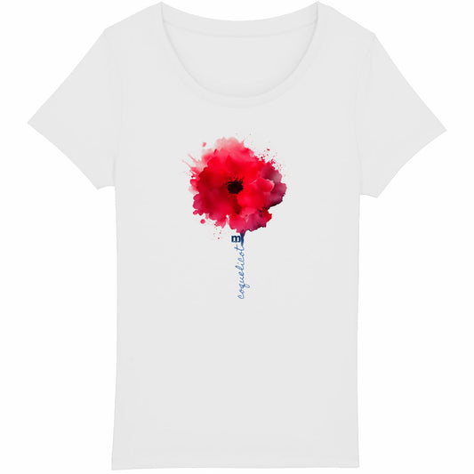 T-shirt Femme Léger 100% Coton Bio Coquelicot