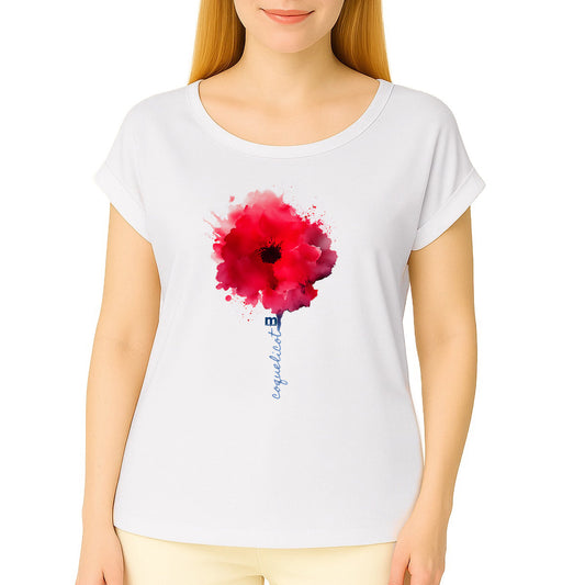 tshirt margouilla manches courtes a revers coquelicot rouge