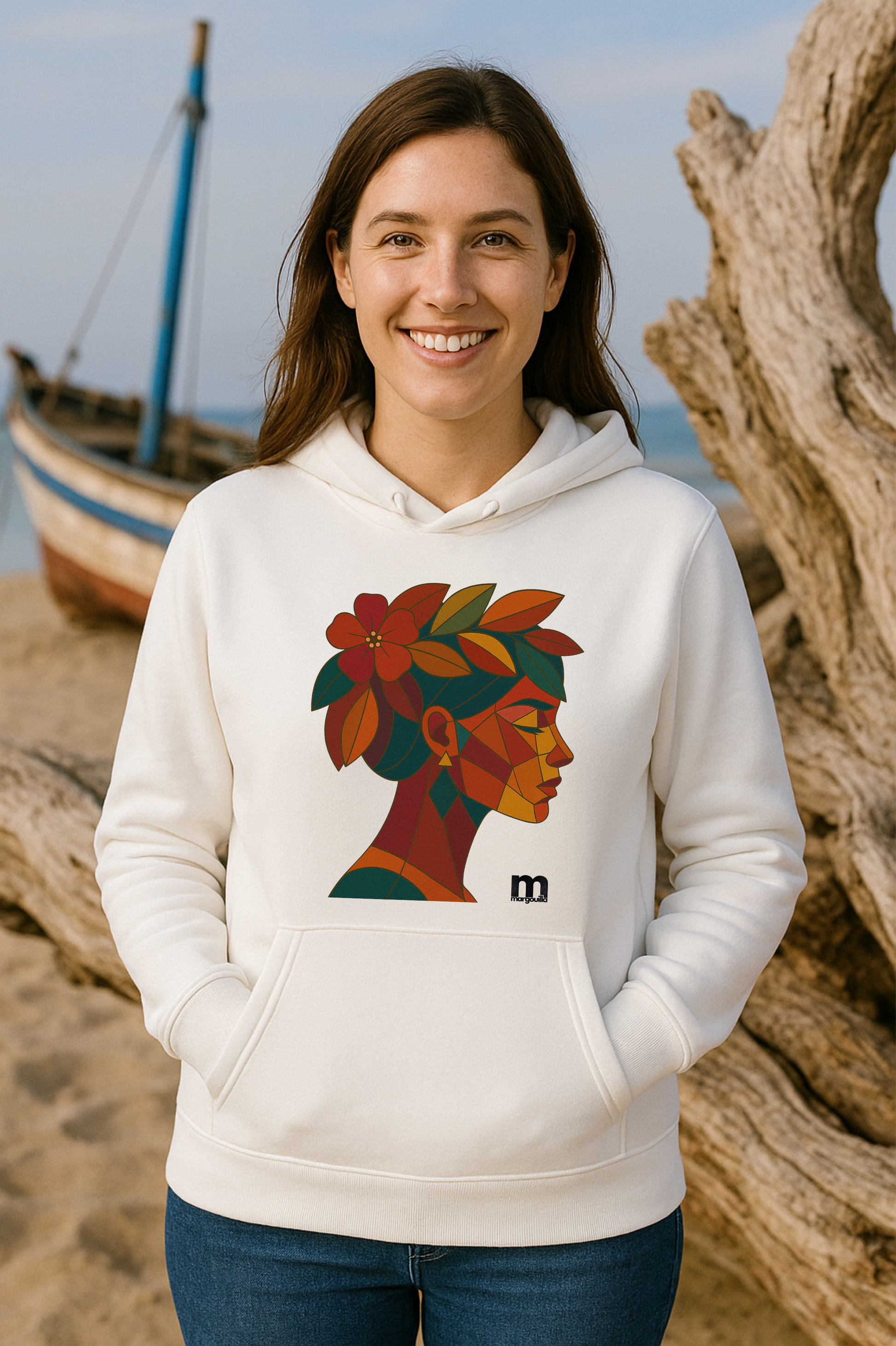 Sweat à capuche Léger margouilla fleur d'hiver -