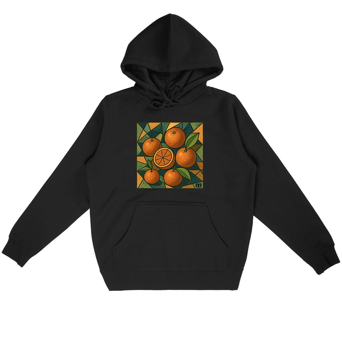 Sweat à capuche margouilla  Léger "clémentines" - face_noir