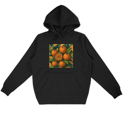 Sweat à capuche margouilla  Léger "clémentines" - face_noir