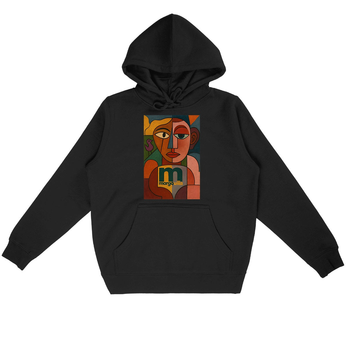 Sweat à capuche margouilla Léger "empathie" - face_noir