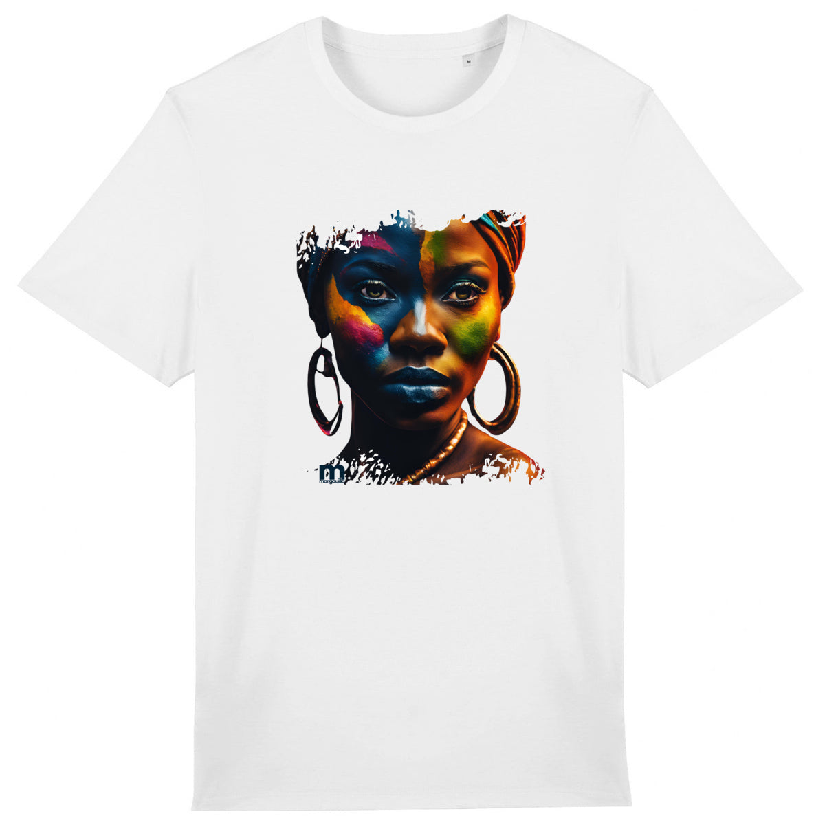 T-shirt  léger  100% coton bio portrait multicolore