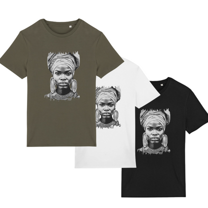 T-shirt  léger   coton bio portrait mediterraneen NB