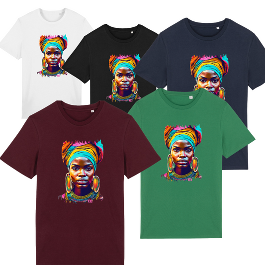 T-shirt  léger   coton bio portrait mediterraneen 