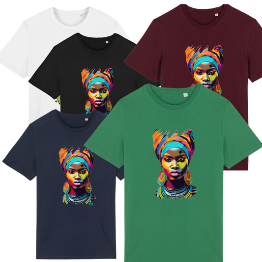 T-shirt  léger   coton bio portrait paon