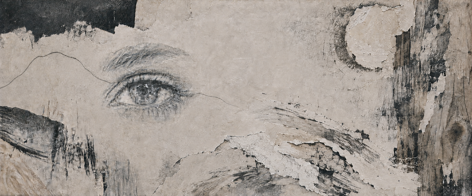 Visage féminin abstrait en noir et blanc – L’art des rencontres