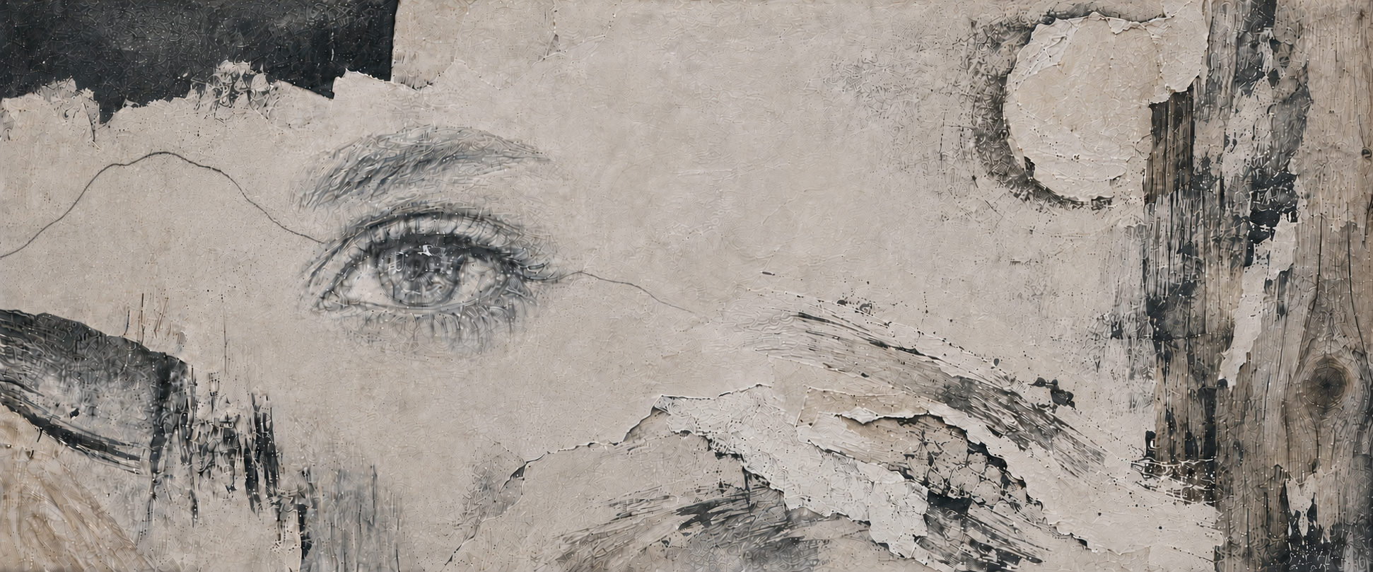 Visage féminin abstrait en noir et blanc – L’art des rencontres