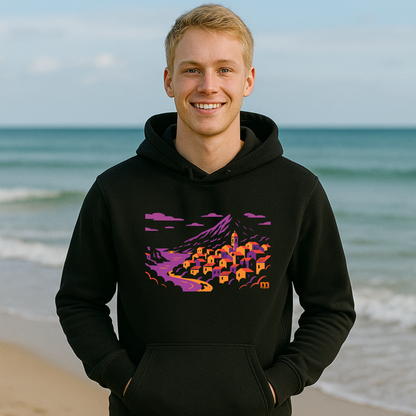 Sweat à capuche margouilla léger "Village Corse"