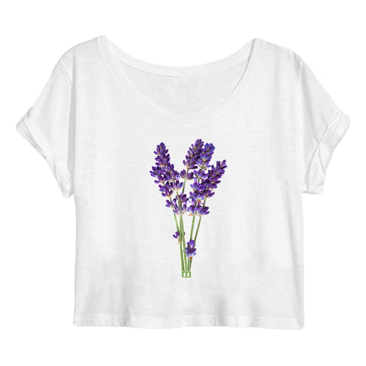 Crop top Femme 100% coton bio Lavande