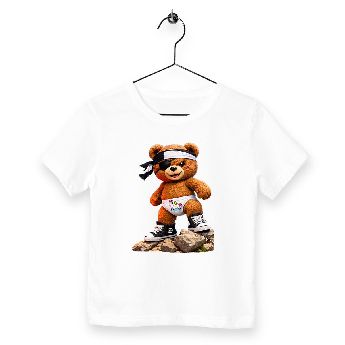 t-shirt enfant ours pirate - face_blanc
