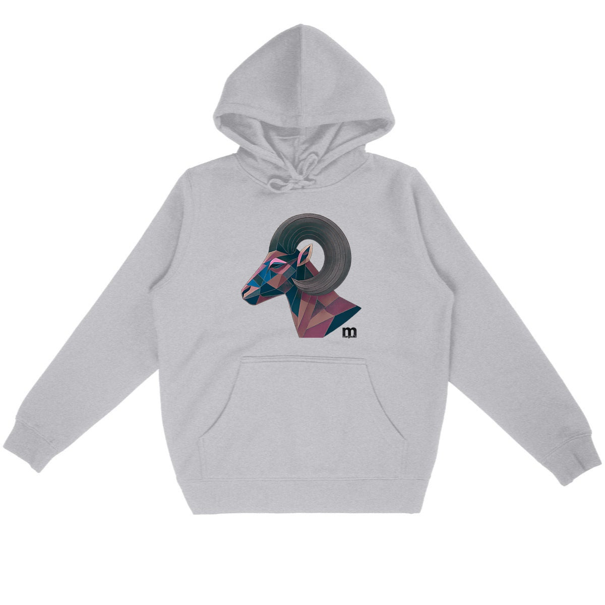 Sweat à capuche léger margouilla l'ame des sommets - face_gris