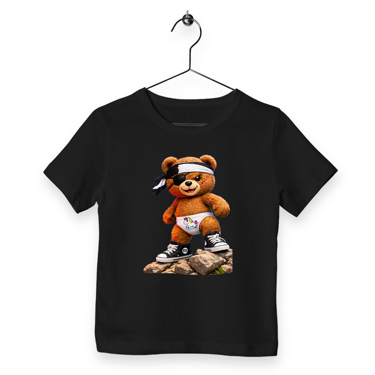 t-shirt enfant ours pirate - face_noir