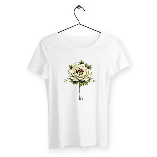 T-shirt Femme Léger 100% Coton Bio fleur du maquis - face_blanc