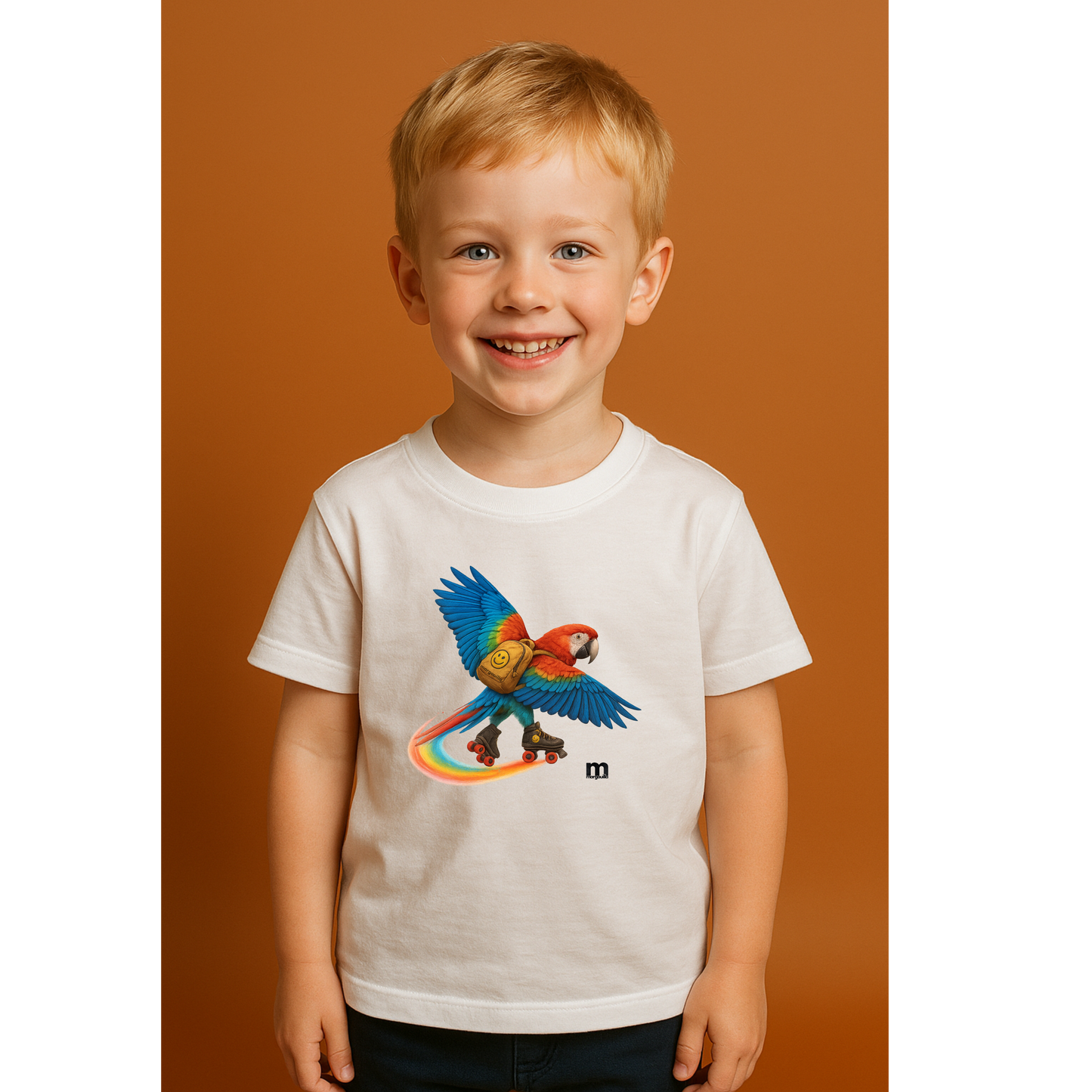 t-shirt margouilla enfant perroquet roller