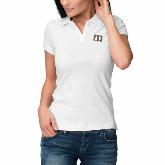 polo femme bio margouilla blanc léopard