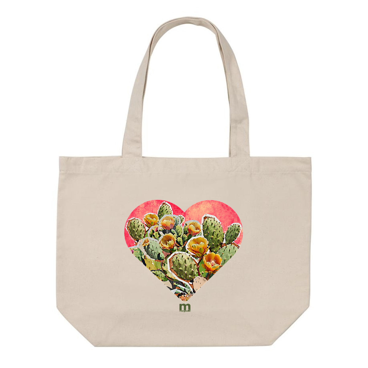 Shopping bag 100% recyclé coeur figuier de barbarie