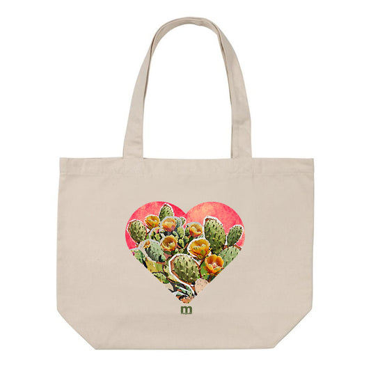 Shopping bag 100% recyclé coeur figuier de barbarie