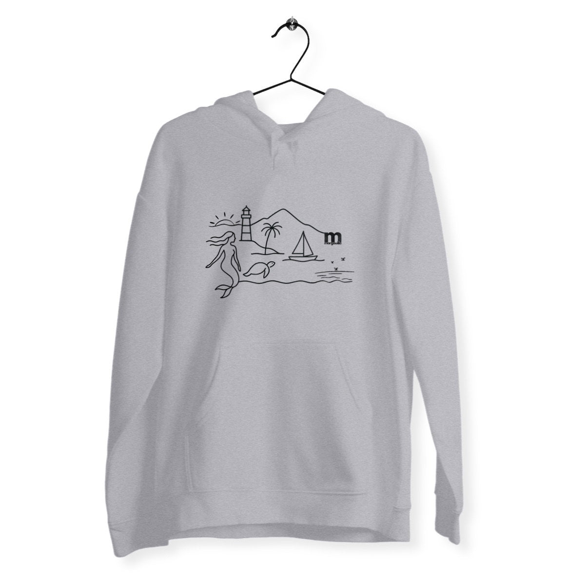 Sweat à capuche margouilla "mystique" - face_gris