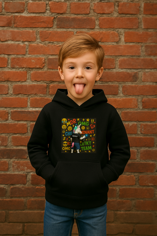 sweat léger enfant à capuche margouilla "licorne" - model