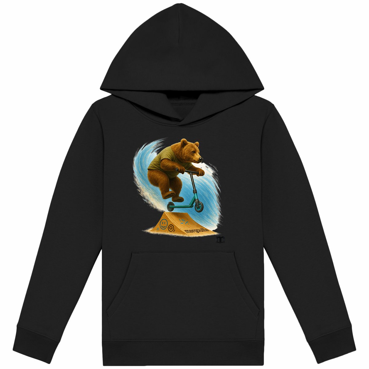 sweat léger enfant à capuche margouilla "ours" - face_noir