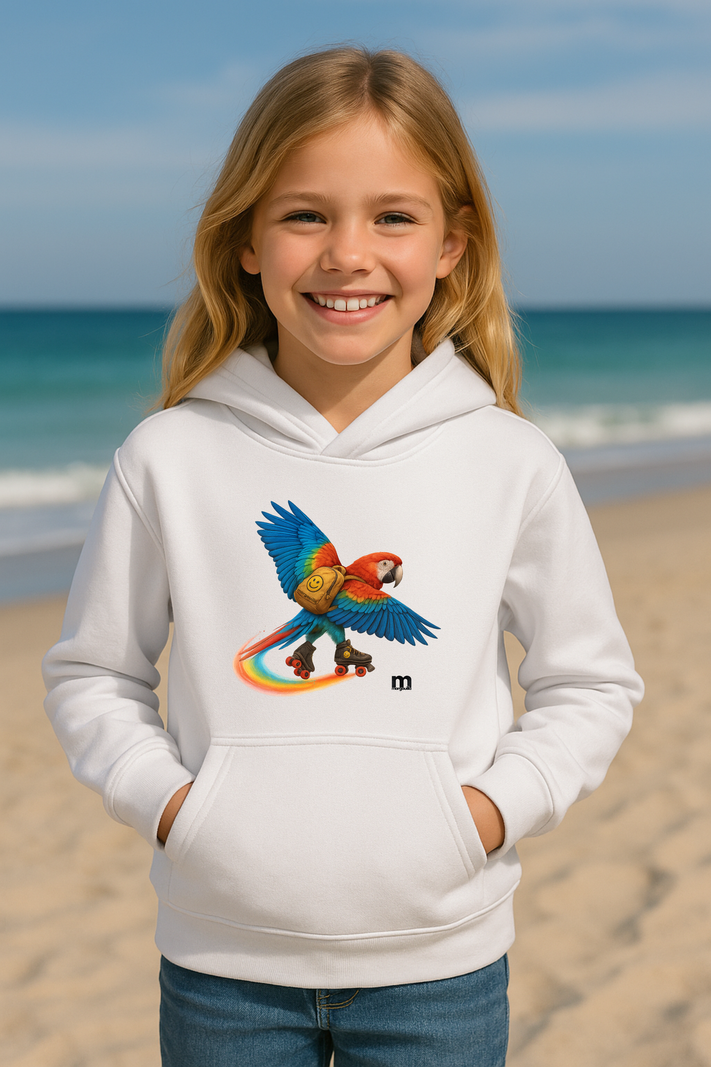 sweat léger enfant à capuche margouilla "perroquet" - model