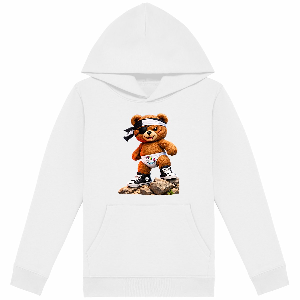 sweat léger enfant à capuche margouilla pirate du soleil - face_blanc