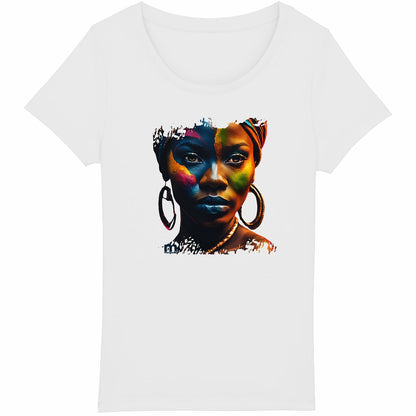 T-shirt Femme Léger 100% Coton Bio portrait multicolore