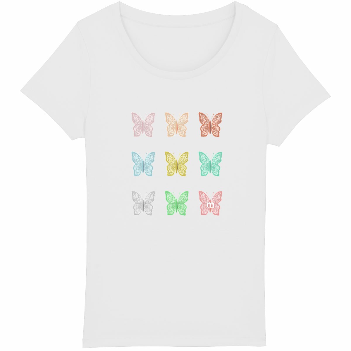 T-shirt Femme Léger 100% Coton Bio Papillon