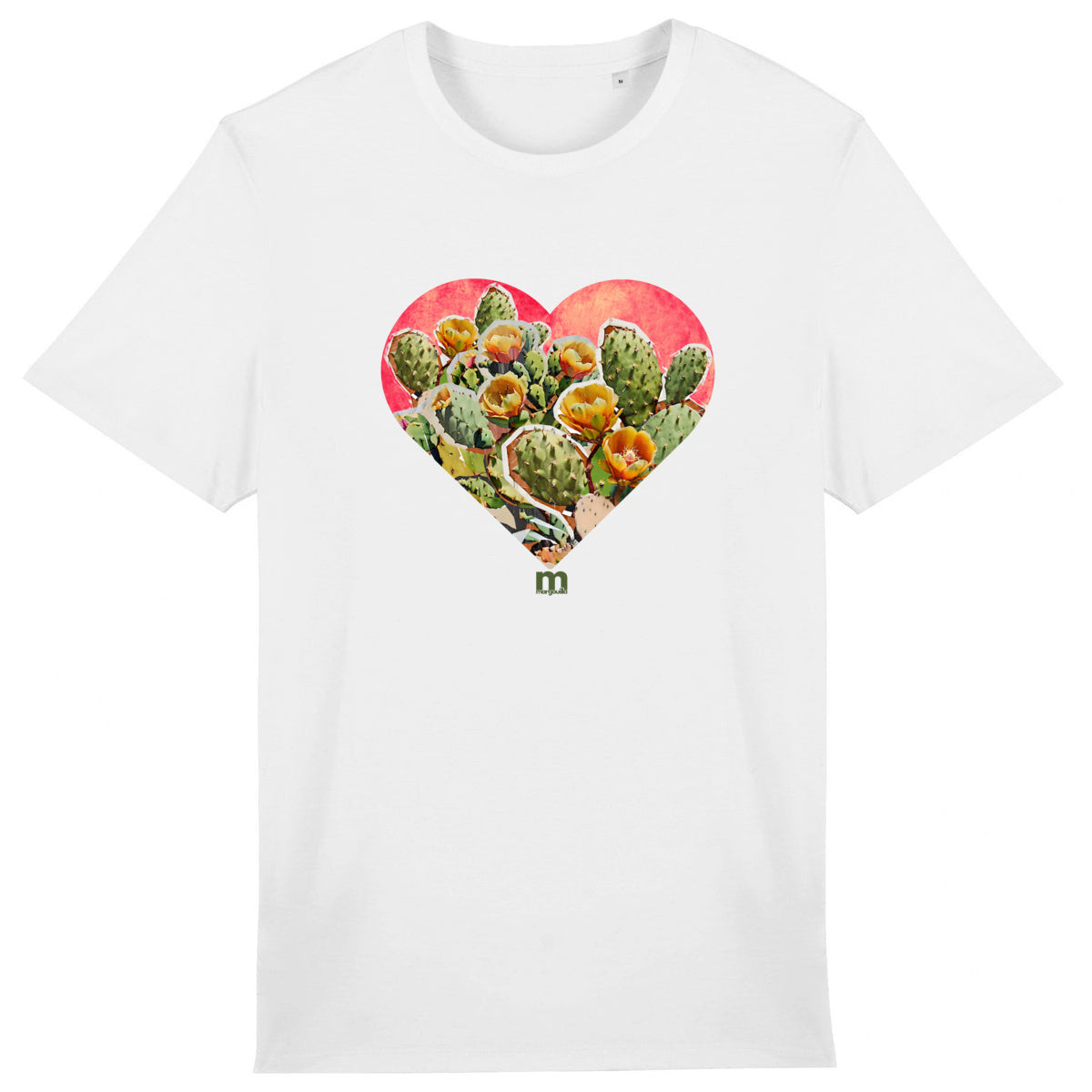 T-shirt  léger  100% coton bio coeur figuier de  barbarie