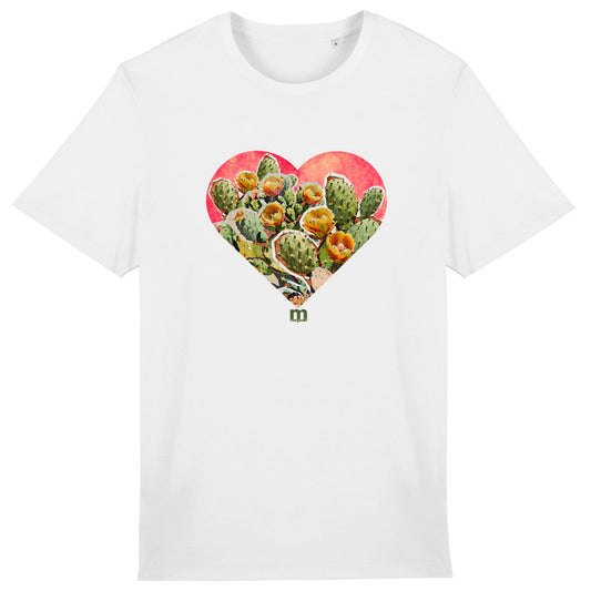 T-shirt  léger  100% coton bio coeur figuier de  barbarie
