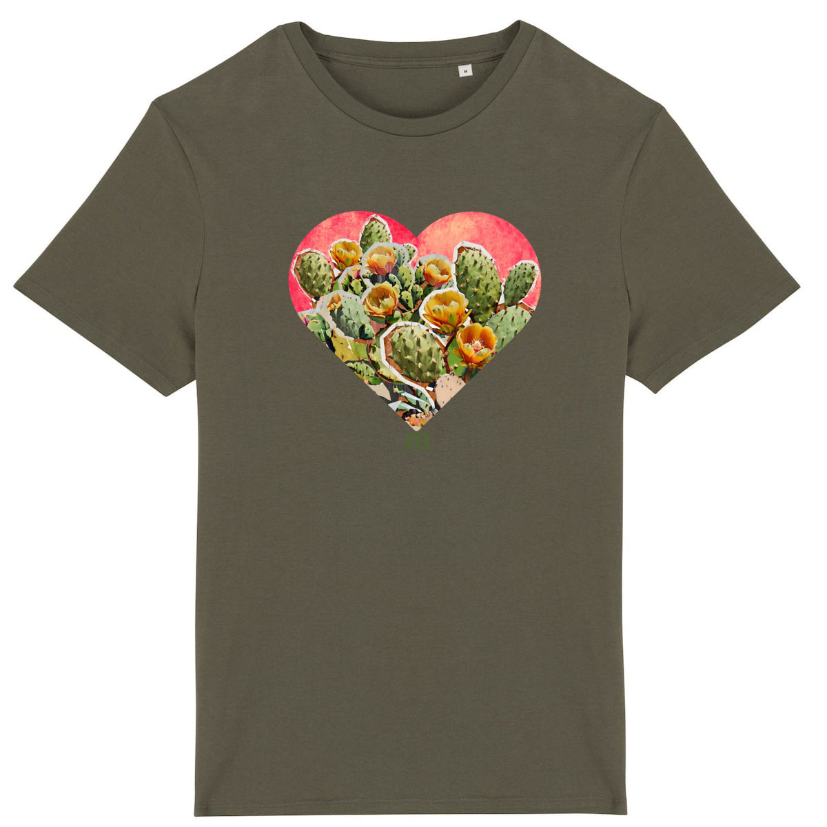 T-shirt  léger  100% coton bio coeur figuier de  barbarie