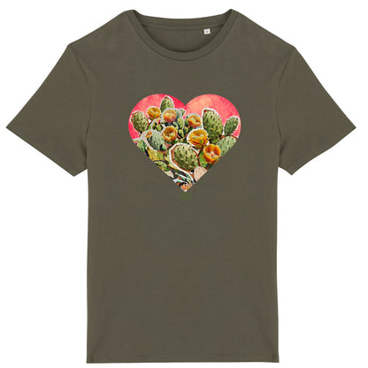 T-shirt  léger  100% coton bio coeur figuier de  barbarie