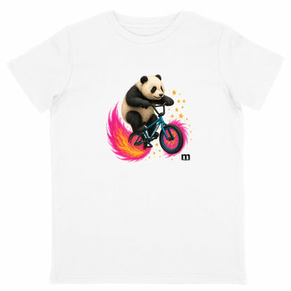 t-shirt margouilla enfant Panda BMX - face_blanc