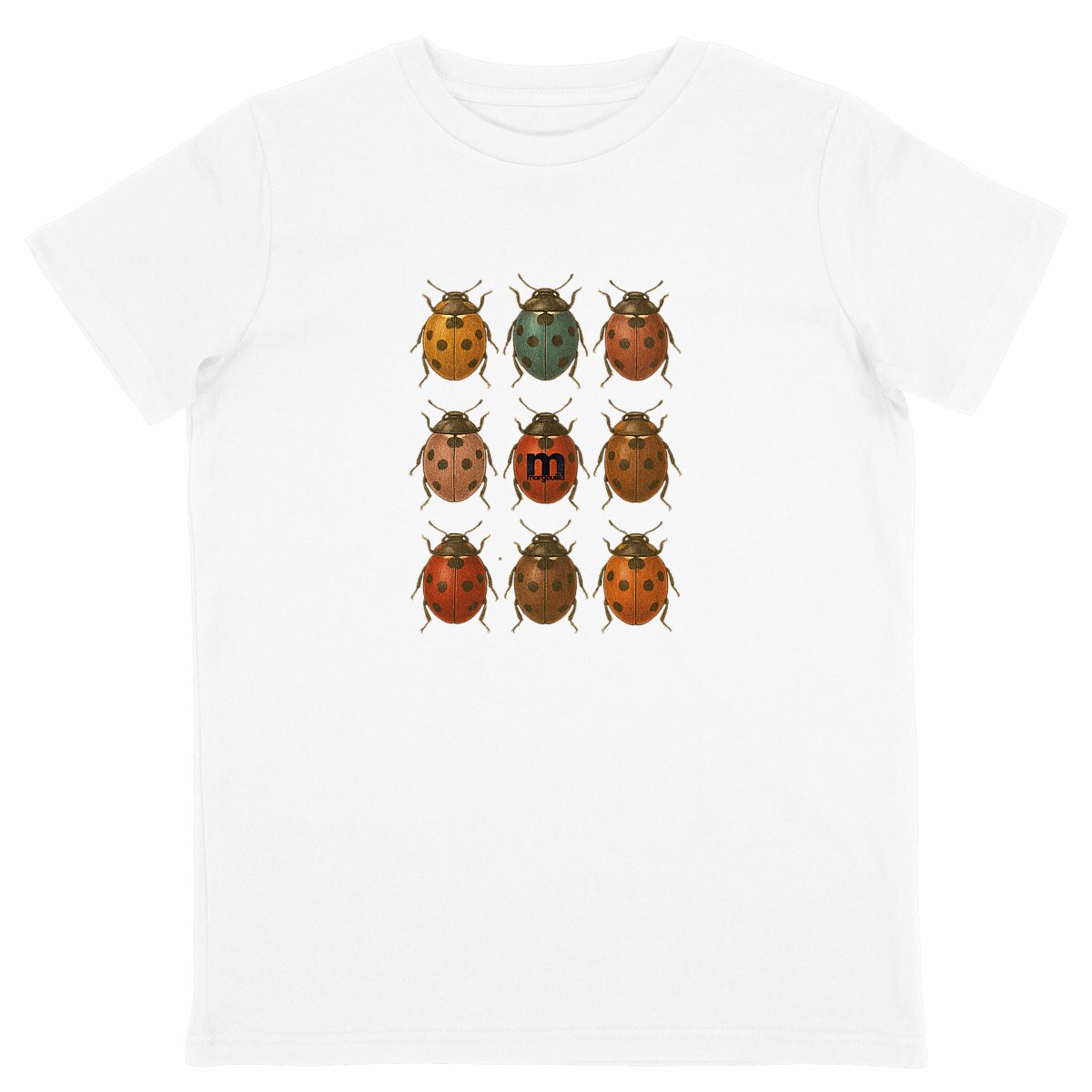 t-shirt margouilla enfant coccinelles  - face_blanc