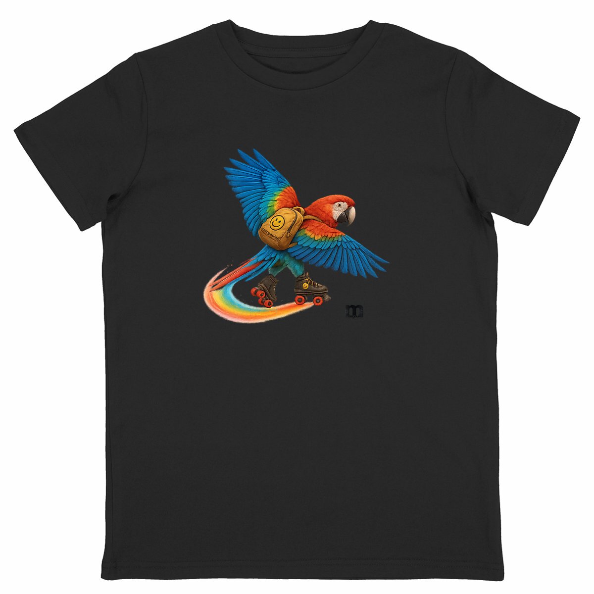 t-shirt margouilla enfant perroquet roller - face_noir