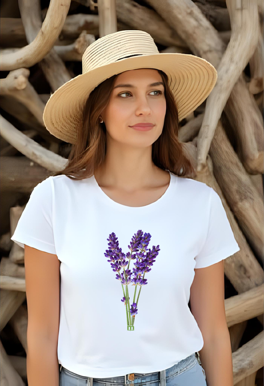 tshirt margouilla femme leger coton bio  brin de lavande