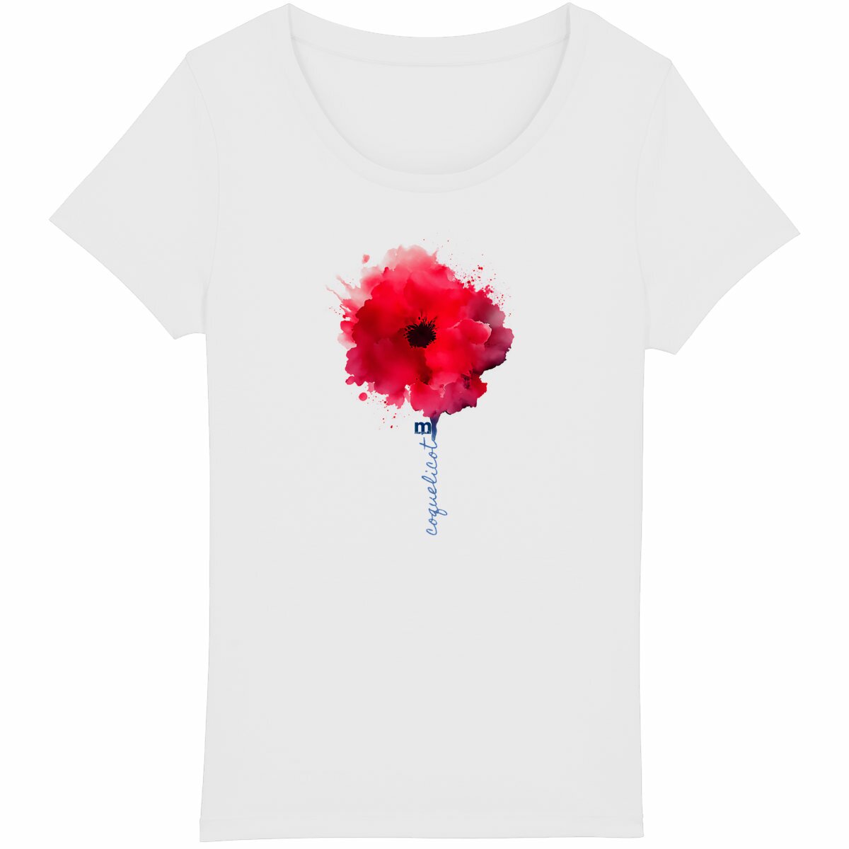 T-shirt Femme Léger 100% Coton Bio Coquelicot