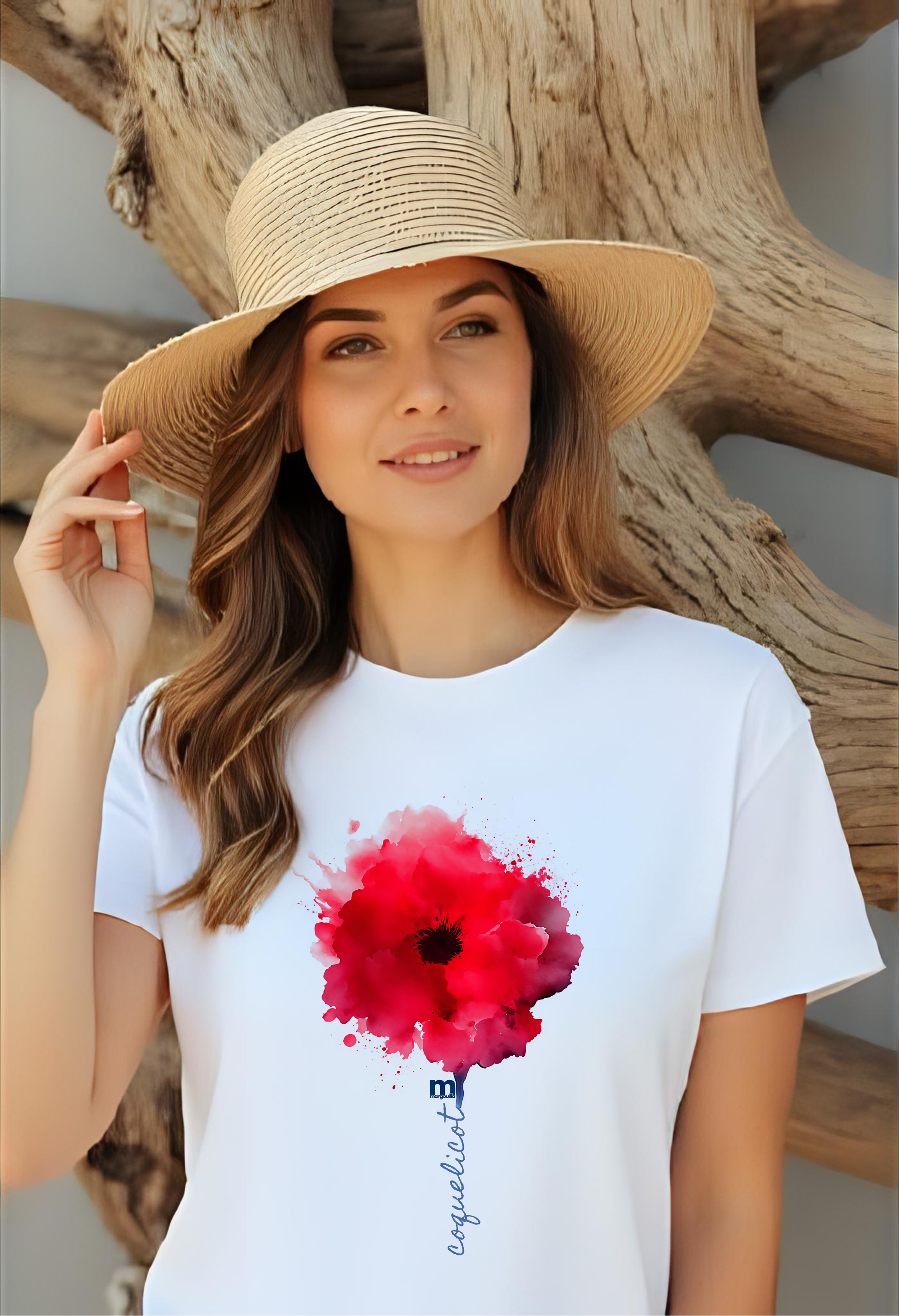 tshirt margouilla femme leger coton bio coquelicot